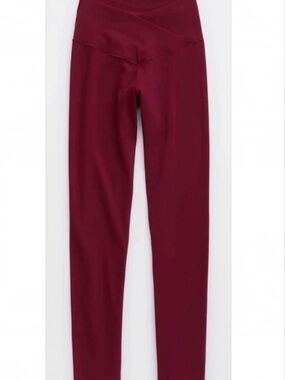 aerie Burgundy High-Waist crossover Leggings